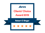Avvo Clients' Choice Award 2019 | Robert C Singer | 5 Stars