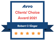 Avvo Clients' Choice Award 2021 | Robert C Singer | 5 Stars